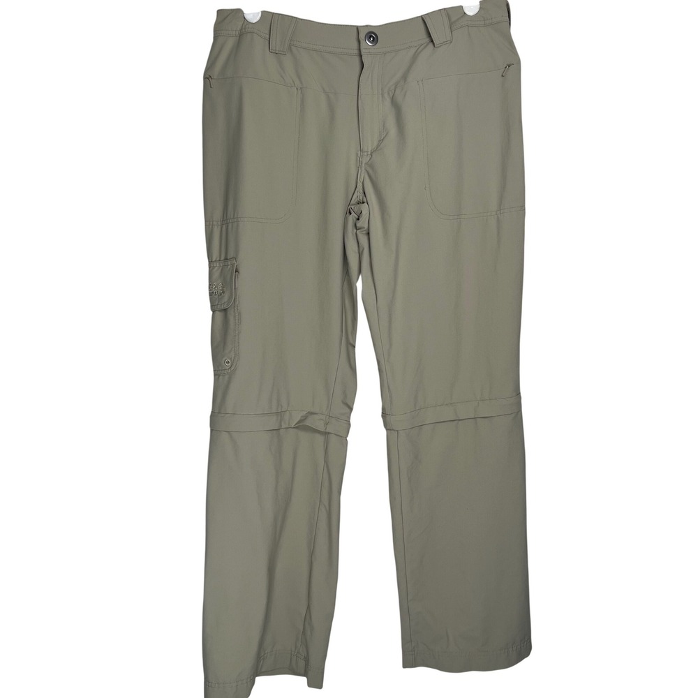 Cabelas Womens Convertible Hiking Cargo Pants Sage Green UPF 50 Stretch 14/32
